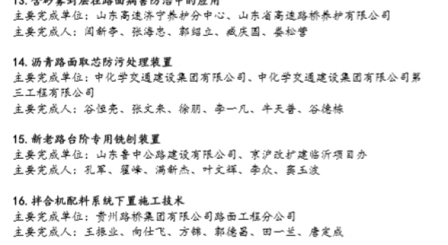 熱烈祝賀公司7項技術分別榮獲全國公路“微創(chuàng)新”大賽金、銀、銅獎