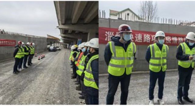 淄博快速路項目寶山路四標段項目部開展疫情防控應急演練